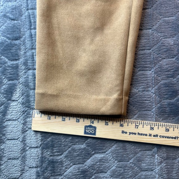 LOFT Faux Suede High Waist Curvy Skinny Pants Tan Camel Size 12 547187 - Picture 7 of 9